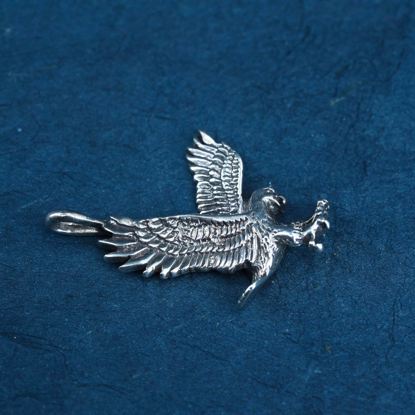 vintage Sterling silver 925 handmade American eagle pendant