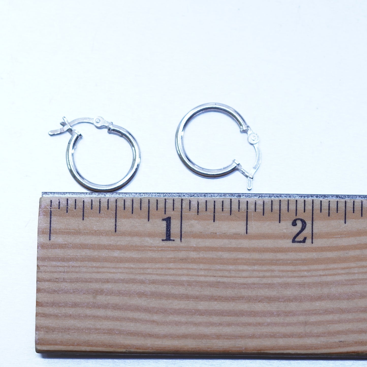 0.5”, vintage Sterling silver handmade earrings, 925 hoops