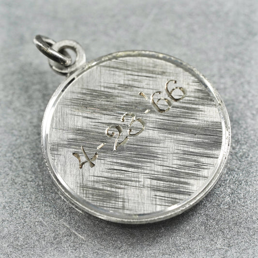 vintage Sterling 925 silver charm engraved “04-23-66”