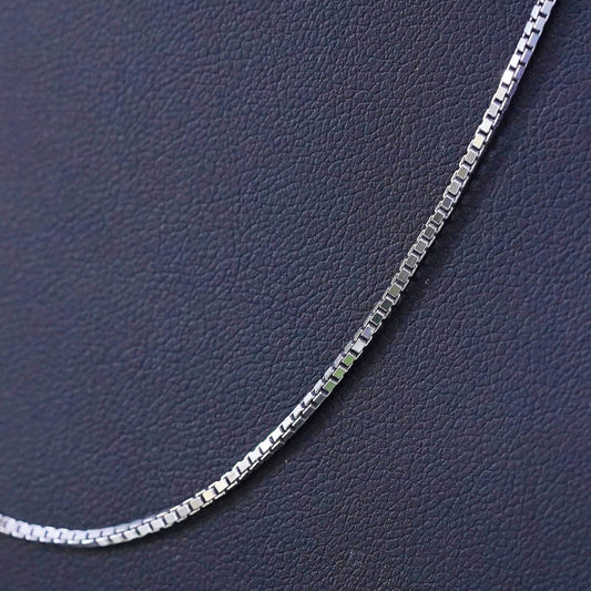 18", 1.6mm, vintage sterling silver box chain, 925 necklace