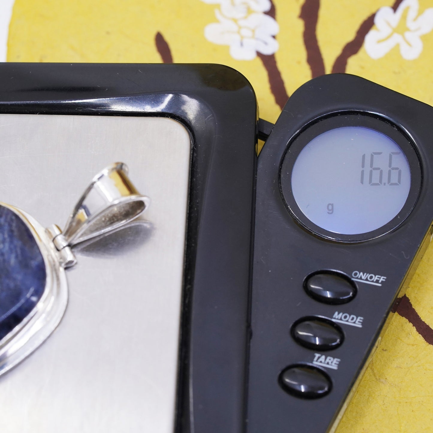 Vintage Sterling 925 silver handmade pendant with sodalite