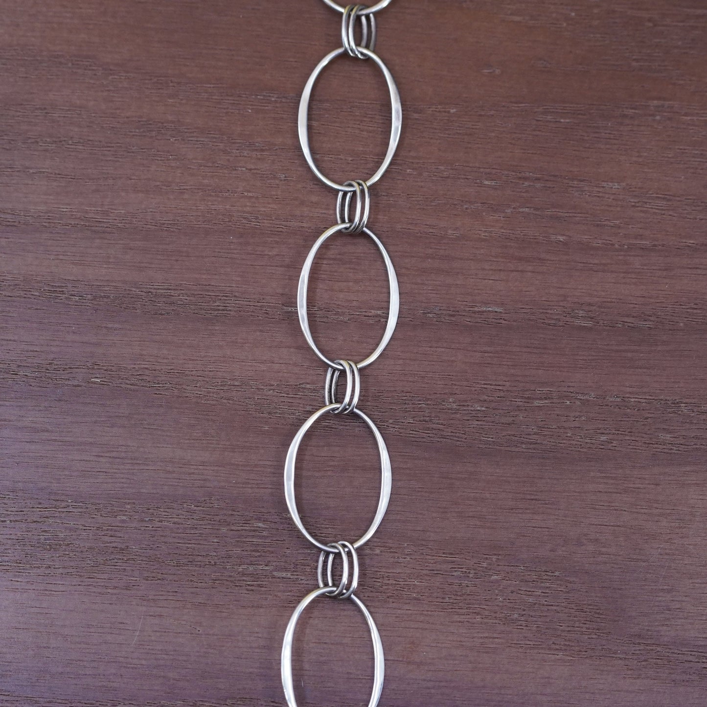 36”, RLM Robert Lee Morris studio Sterling 925 silver necklace, oval link chain