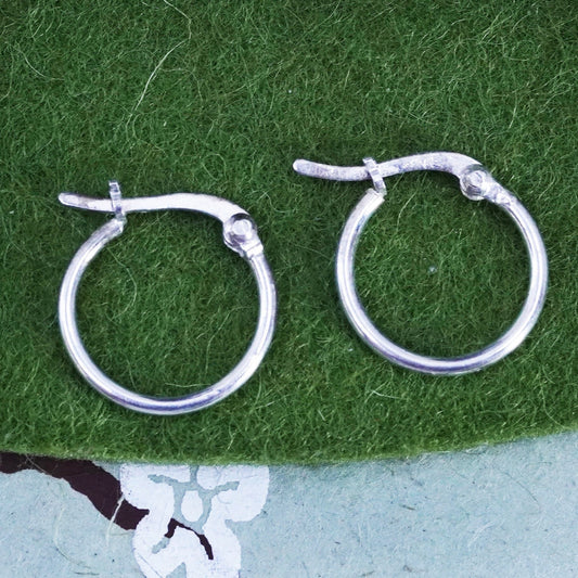 0.5”, sterling silver loop earrings, fashion minimalist, 925 hoops, huggie
