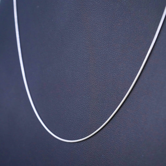 18”, 1mm, Vintage sterling silver snake chain, Italy 925 necklace