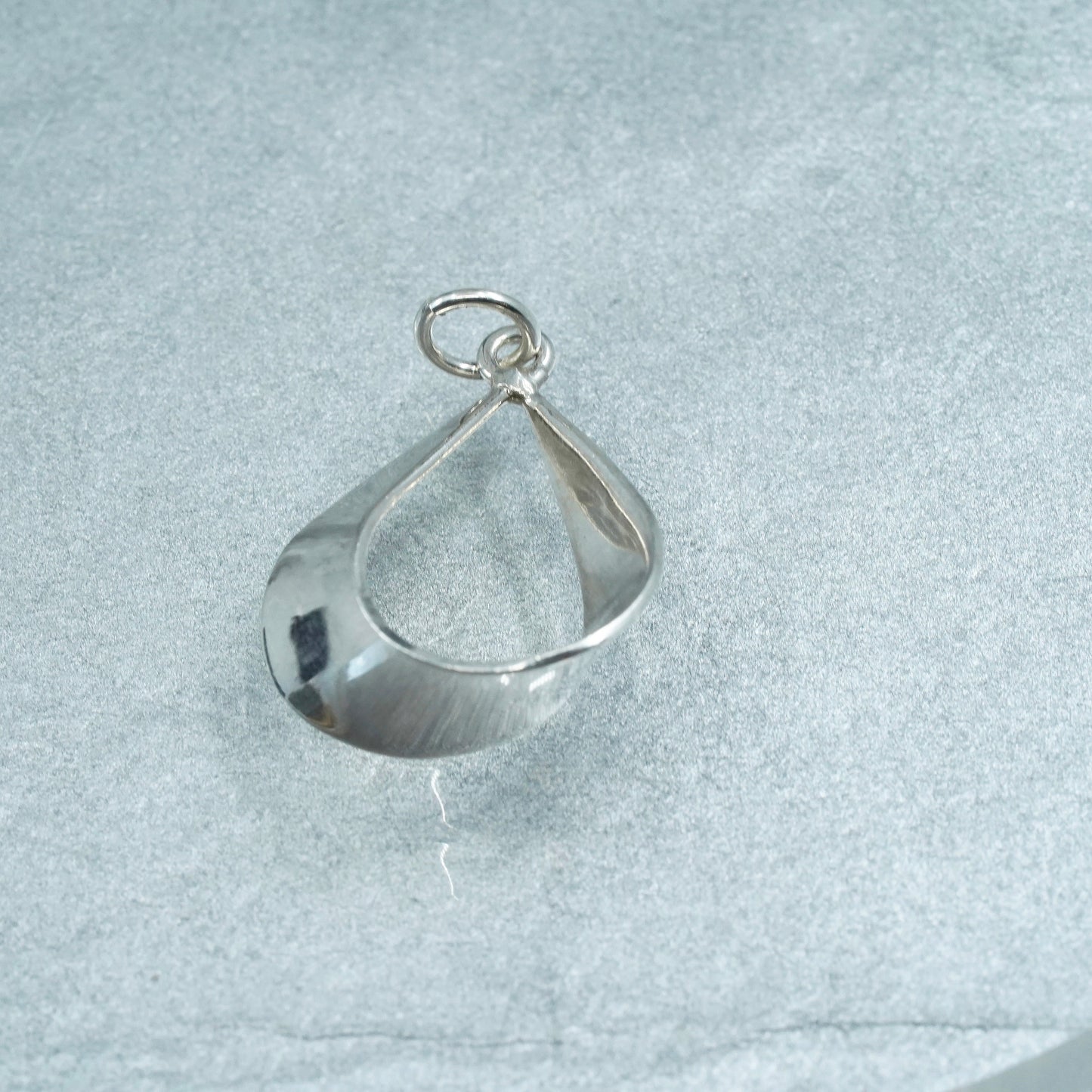 Vintage sterling 925 silver handmade teardrop pendant charm