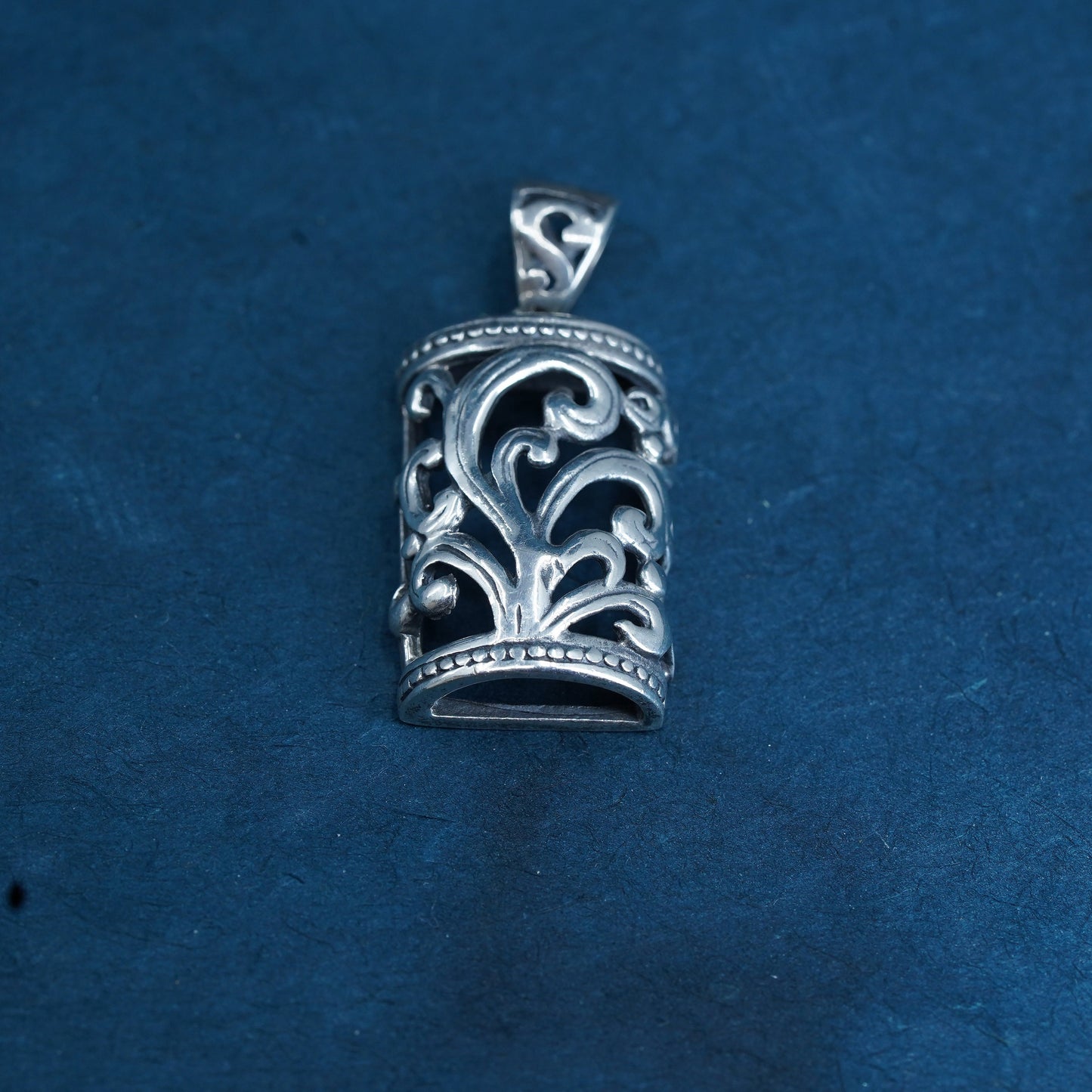 Vintage Sterling silver handmade pendant, 925 filigree bali pendant