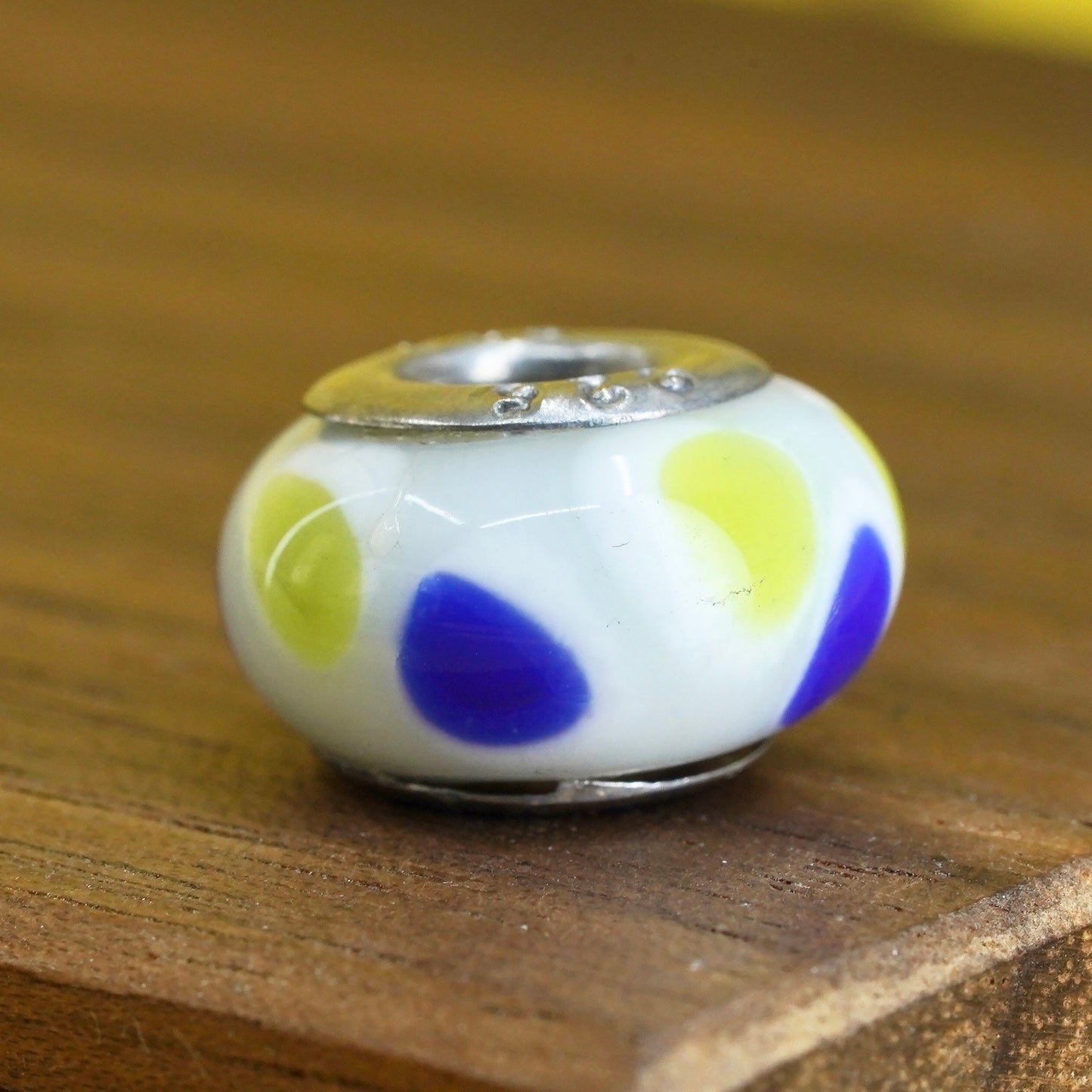 Vintage handmade Murano glass bead Sterling 925 silver charm