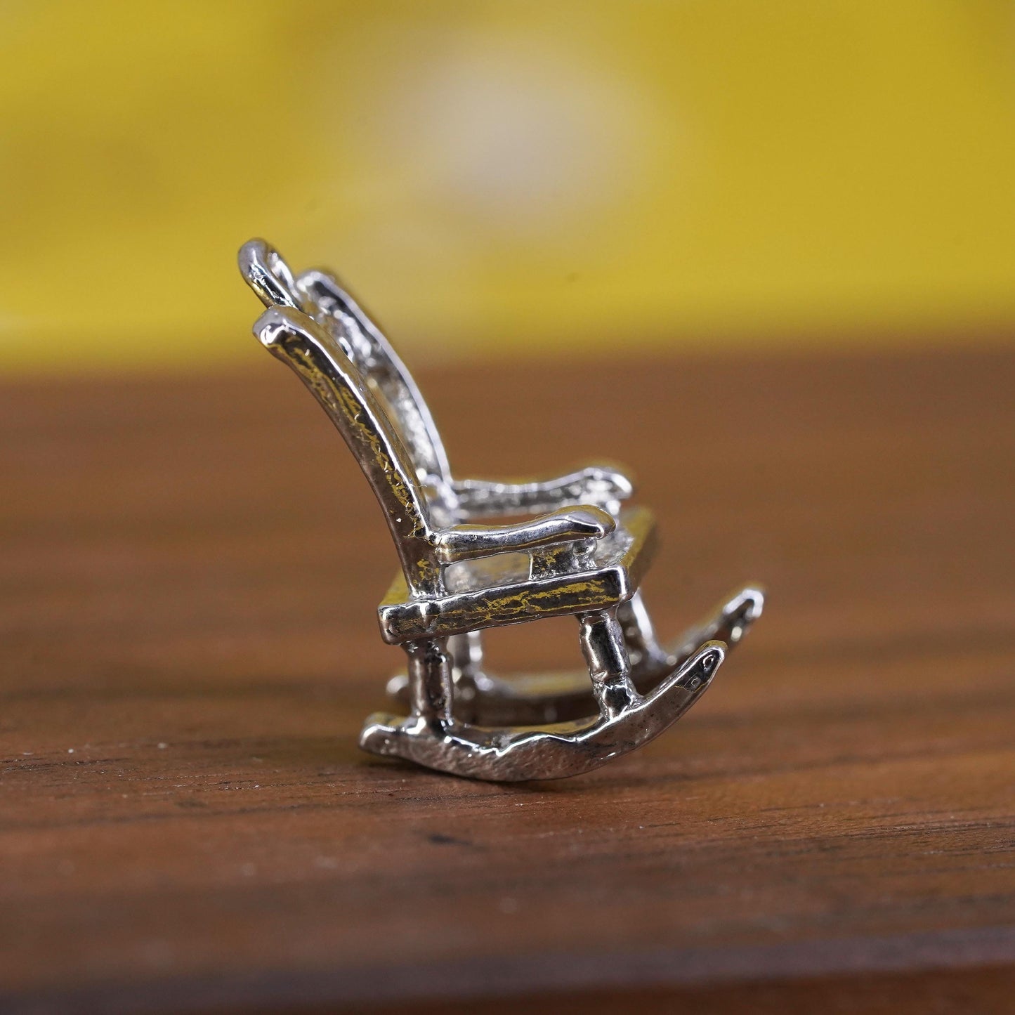 Vintage Sterling silver handmade charm, 925 rocking chair pendant