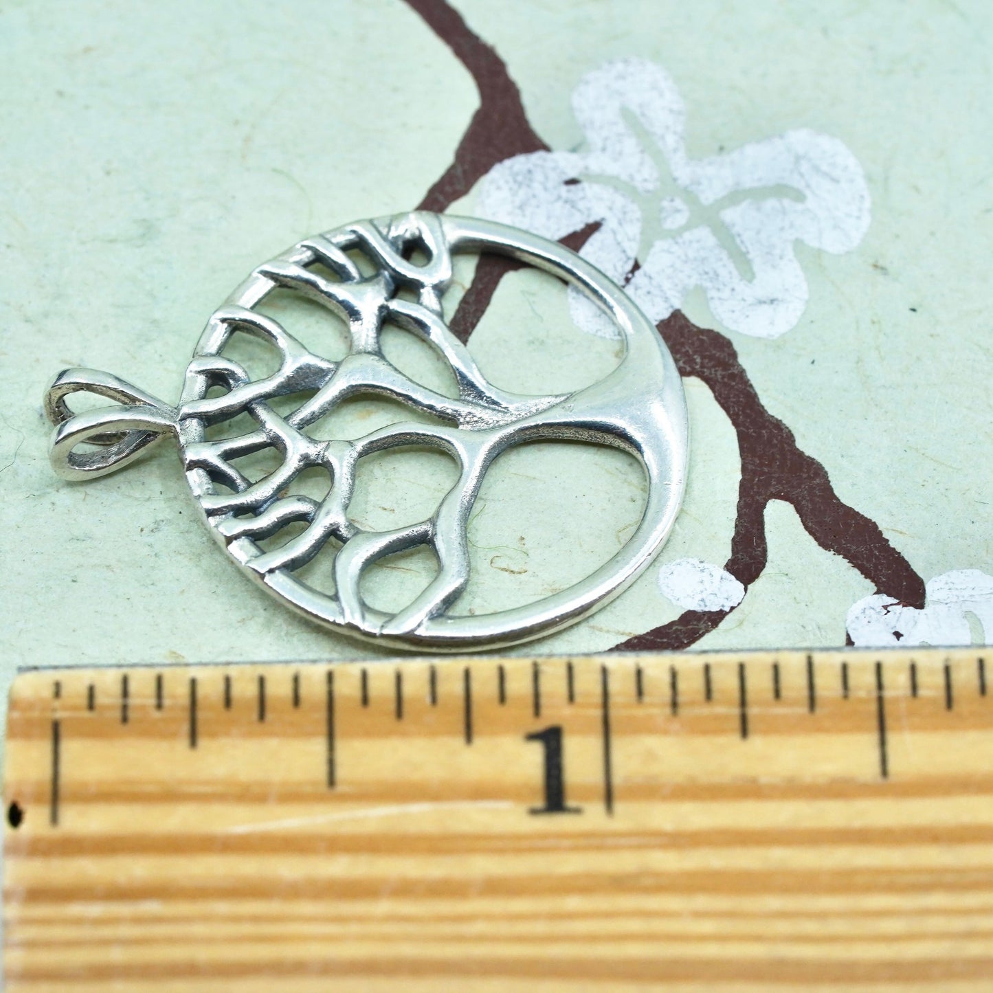 Vintage Sterling silver handmade pendant, 925 tree