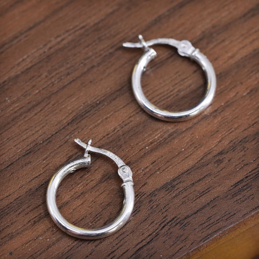 0.5”, Vintage Sterling 925 silver handmade earrings, 925 hoops