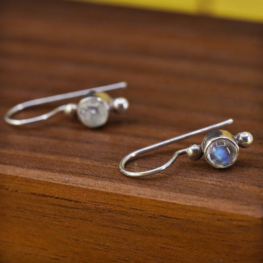 Vintage Sterling 925 silver handmade earrings with moonstone