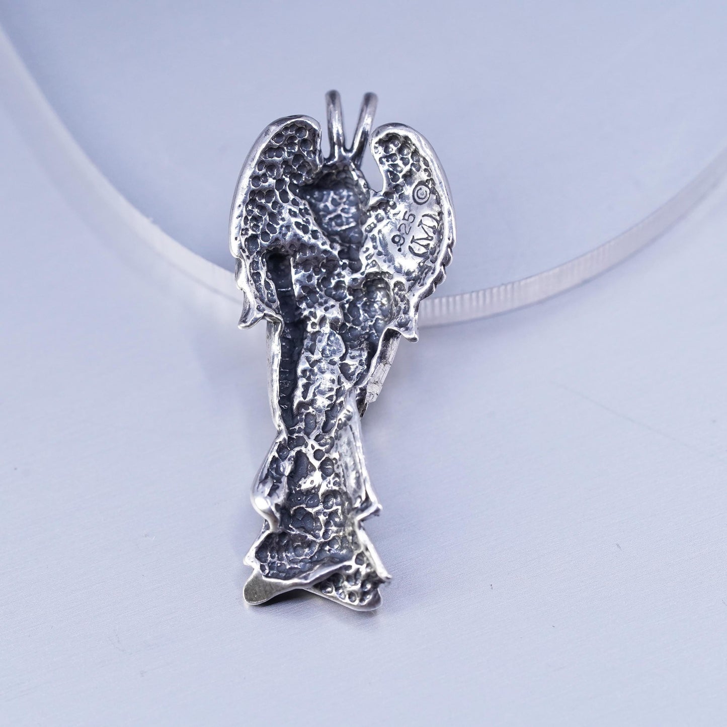 Vintage Michael Anthony Sterling 925 silver angel with baby pendant