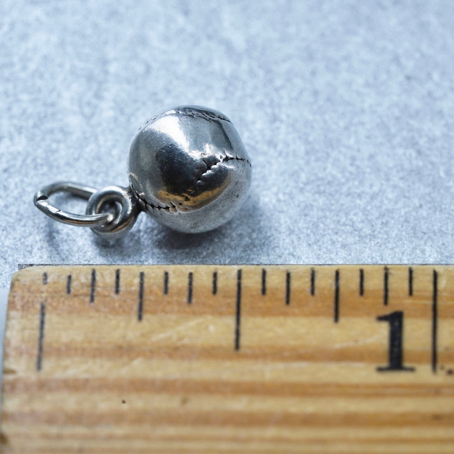 Antique Sterling silver handmade charm, 925 baseball gloves with ball