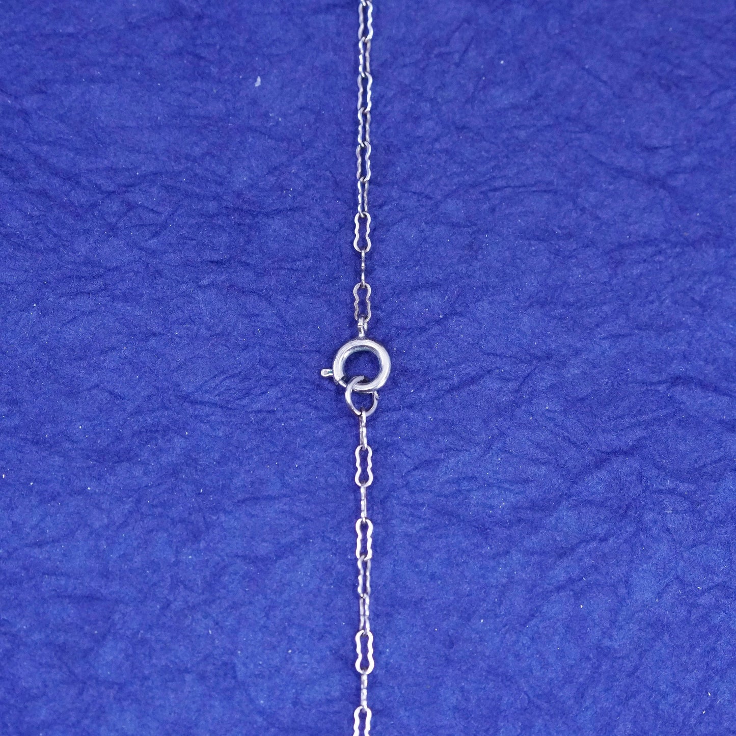 16”, Sterling silver necklace, 925 peanut chain with bar pendant sodalite beads