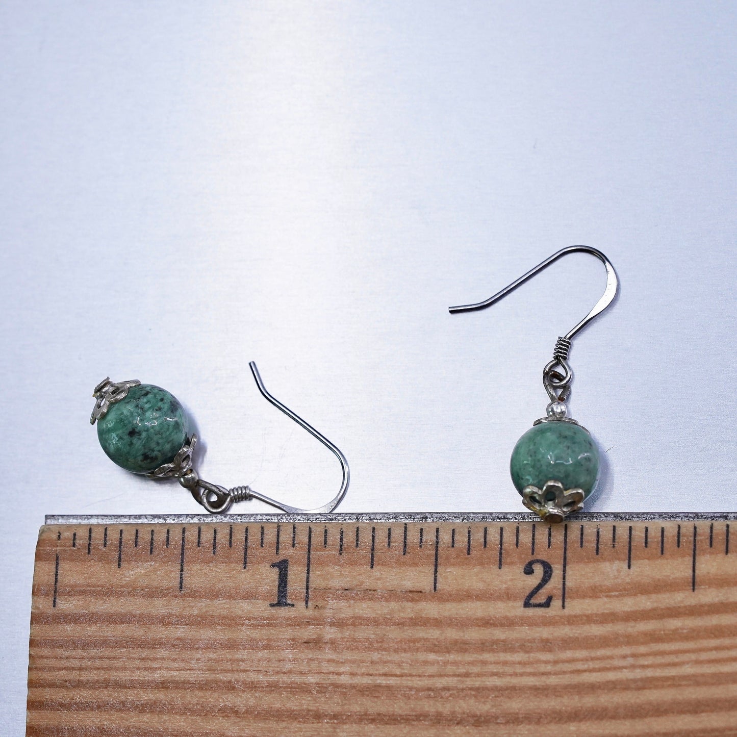 Vintage Sterling 925 silver handmade earrings with turquoise beads