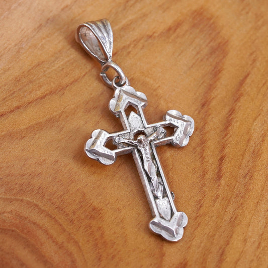 Vintage Sterling silver handmade pendant, 925 cross with Jesus