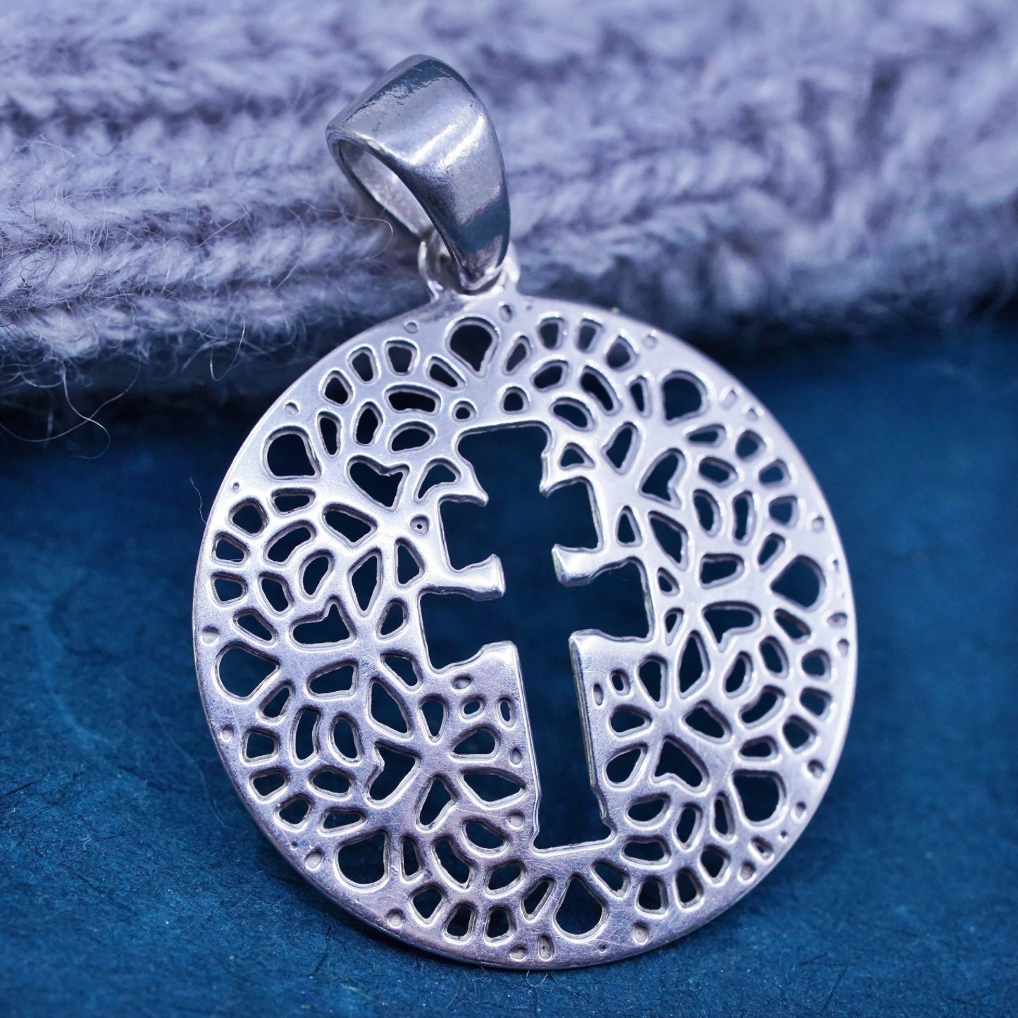 Vintage Filigree Cross Pendant Sterling 925 Silver pendant