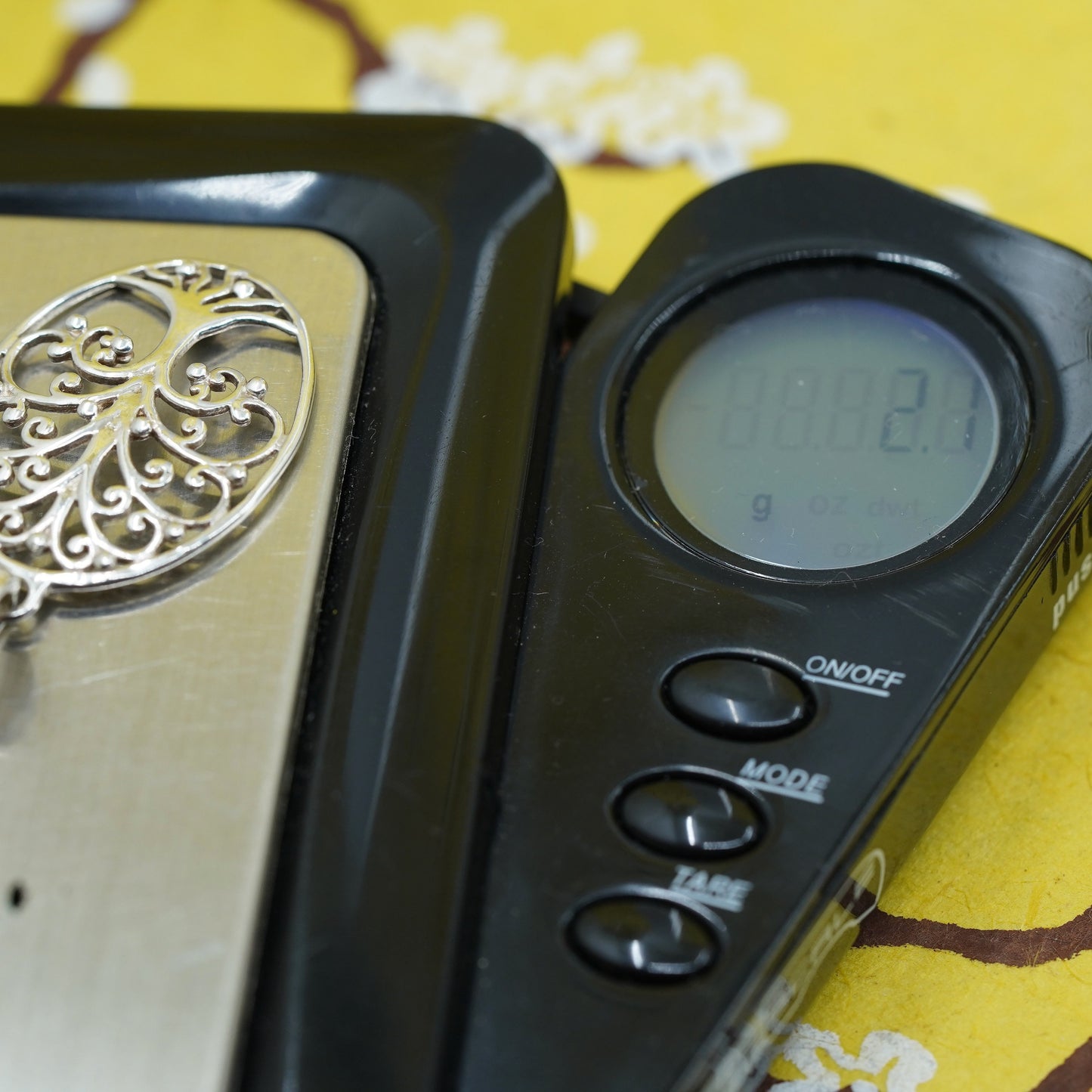 Vintage Sterling silver handmade pendant, filigree 925 tree pendant