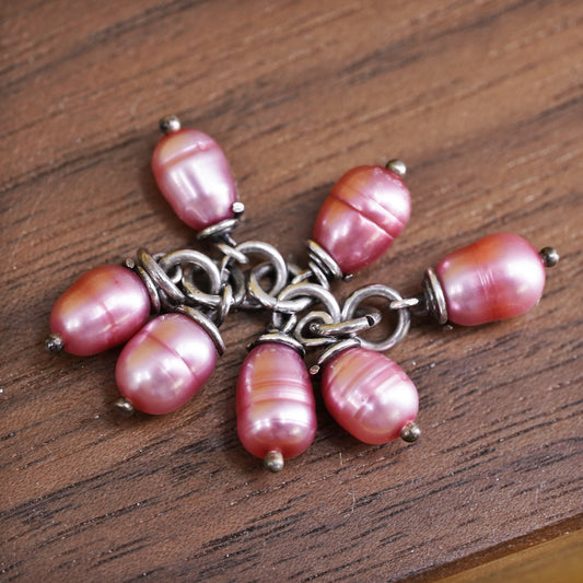 Vintage southwestern Sterling silver 925 handmade charm with pink pearl