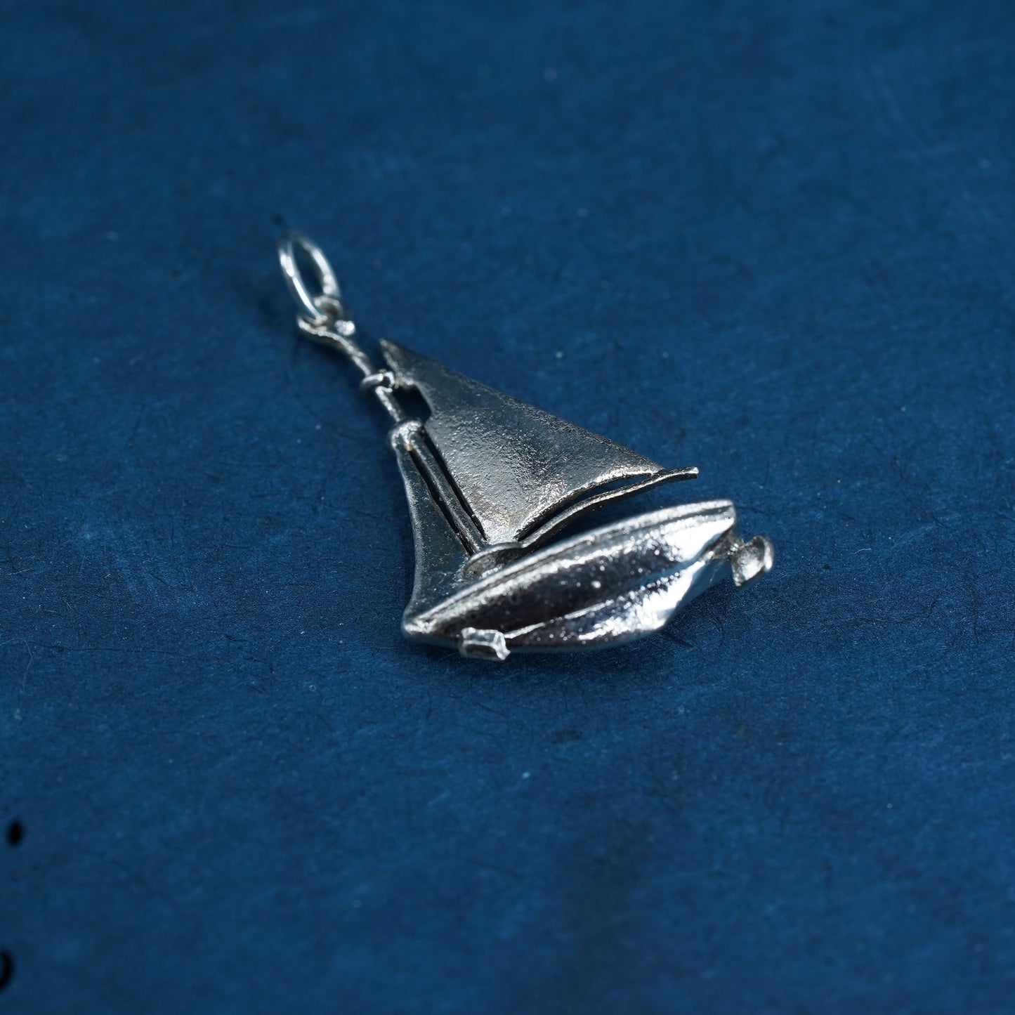 Vintage sterling silver handmade pendant, 925 sailing boat charm