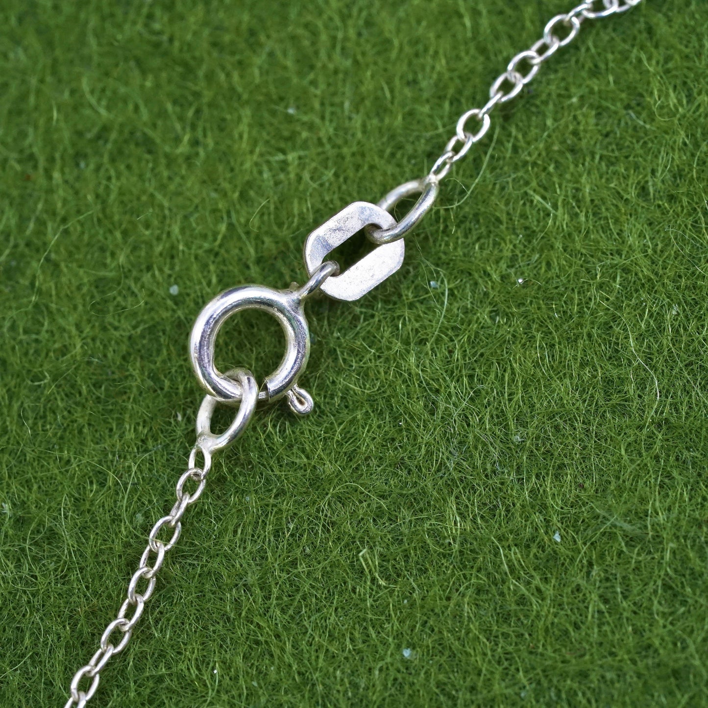 18” sterling silver handmade necklace, 925 circle chain with key pendant