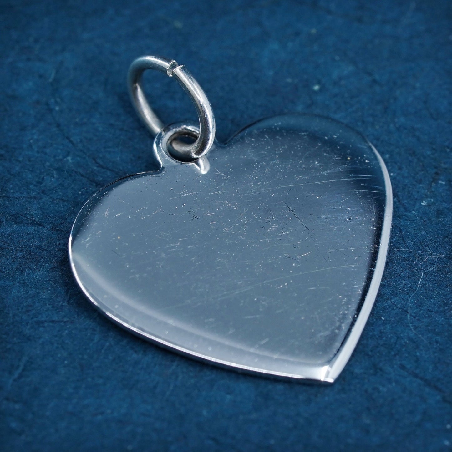 Vintage sterling silver handmade pendant, 925 silver heart charm