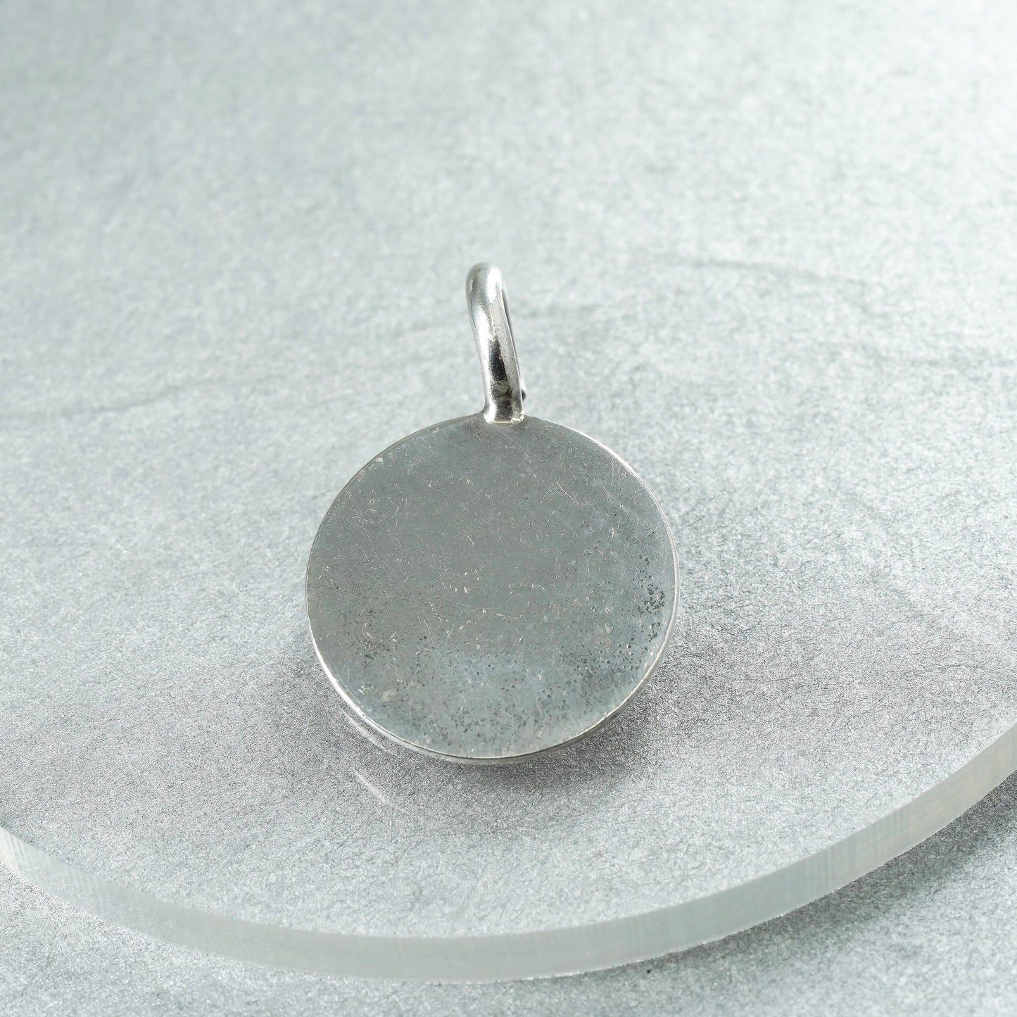 Vintage Sterling 925 silver handmade circle blank charm pendant