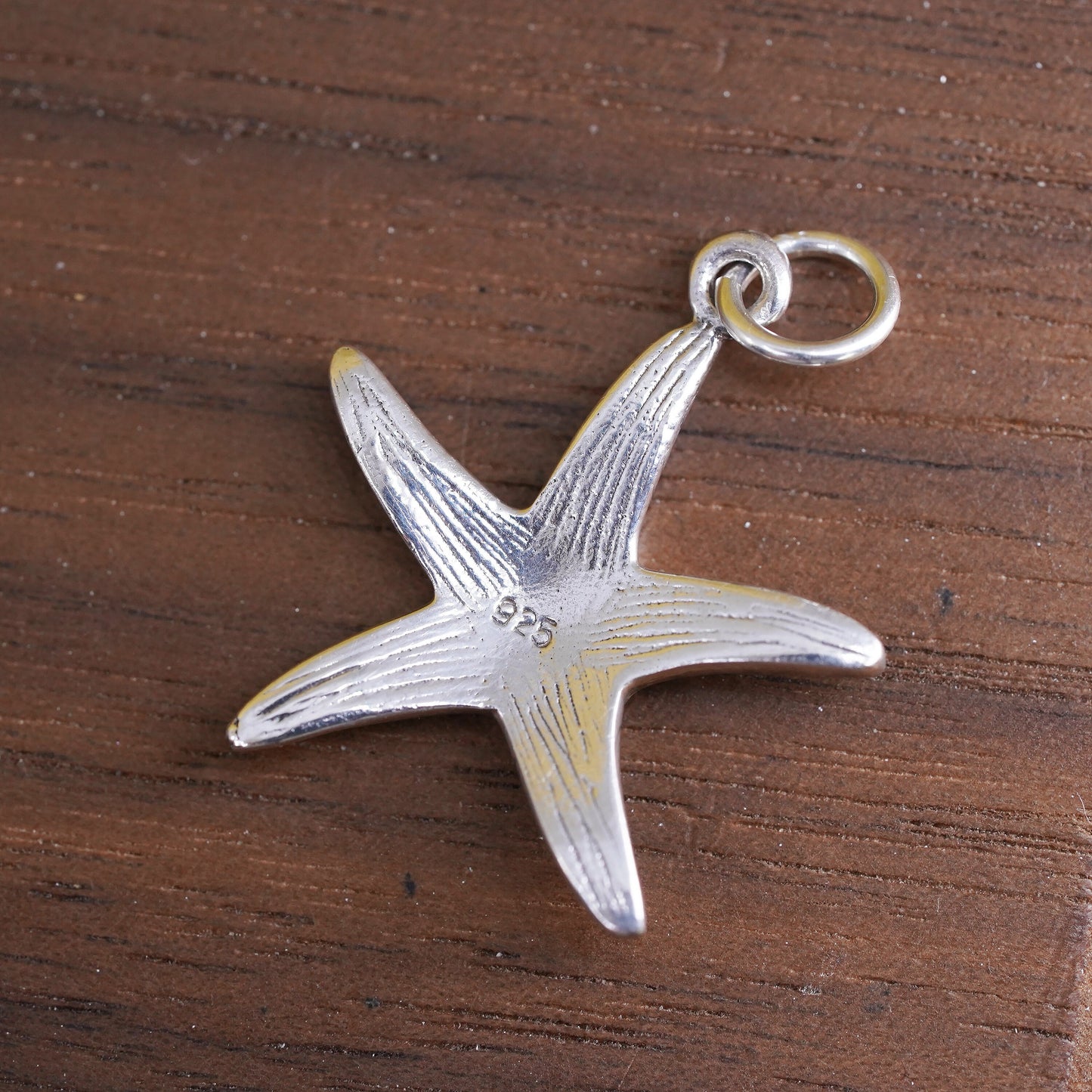 Vintage Sterling 925 silver star starfish pendant w/ pink blue mother of pearl