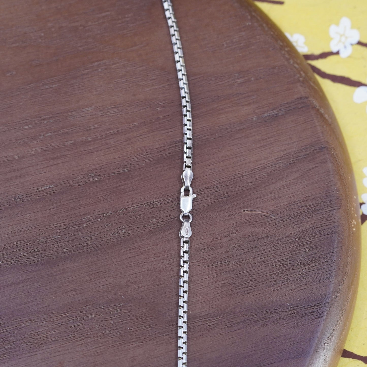 34” 3mm, , vintage Sterling silver bold box chain, Italy 925 necklace