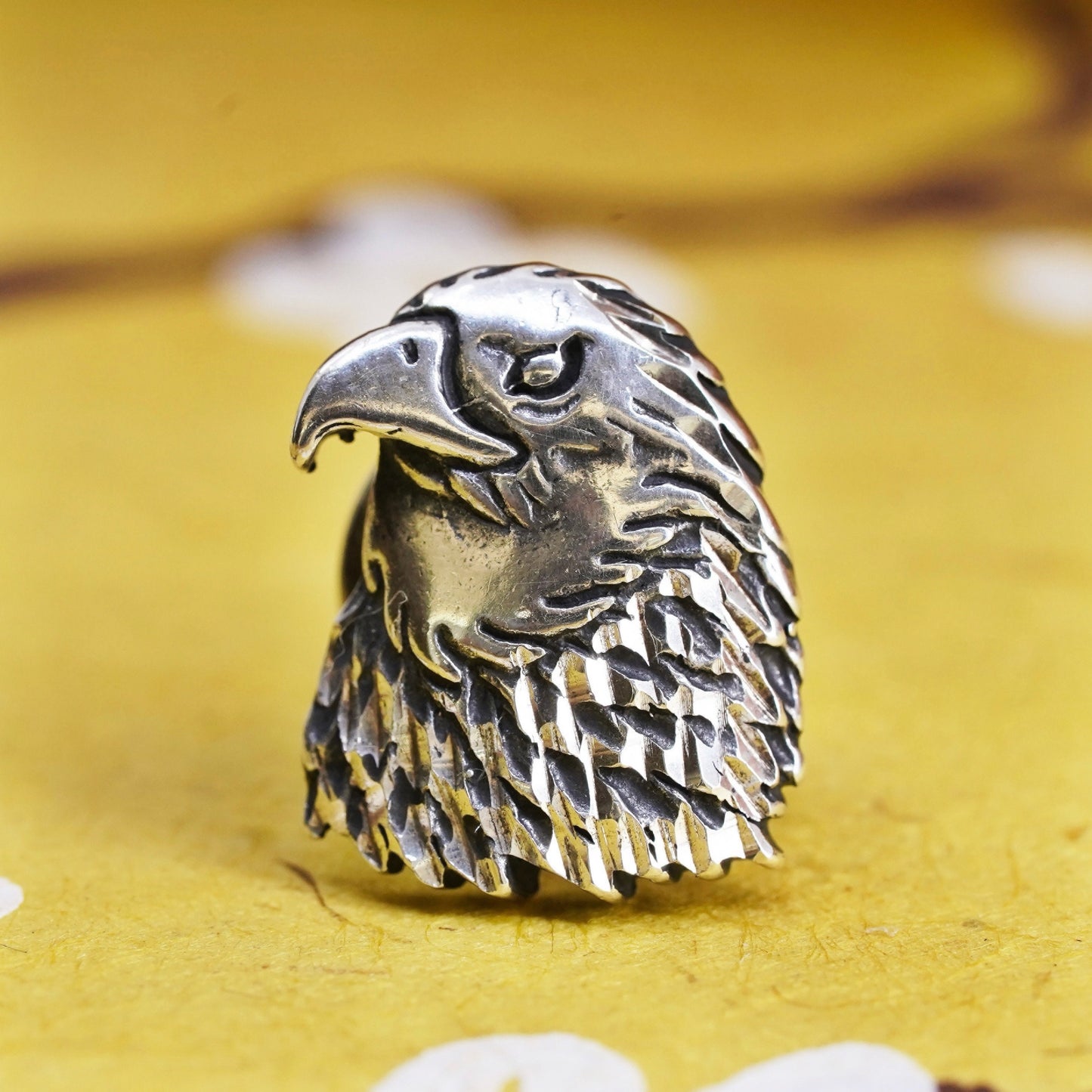 Vintage sterling 925 silver eagle brooch pin, silver tested