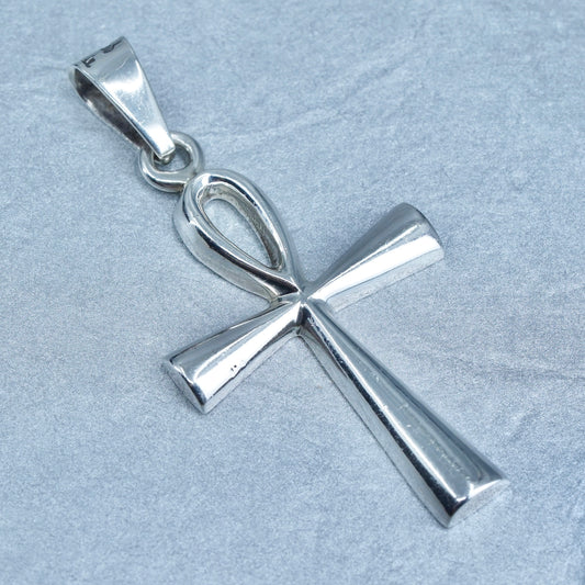 Vintage sterling 925 silver handmade wired cross pendant