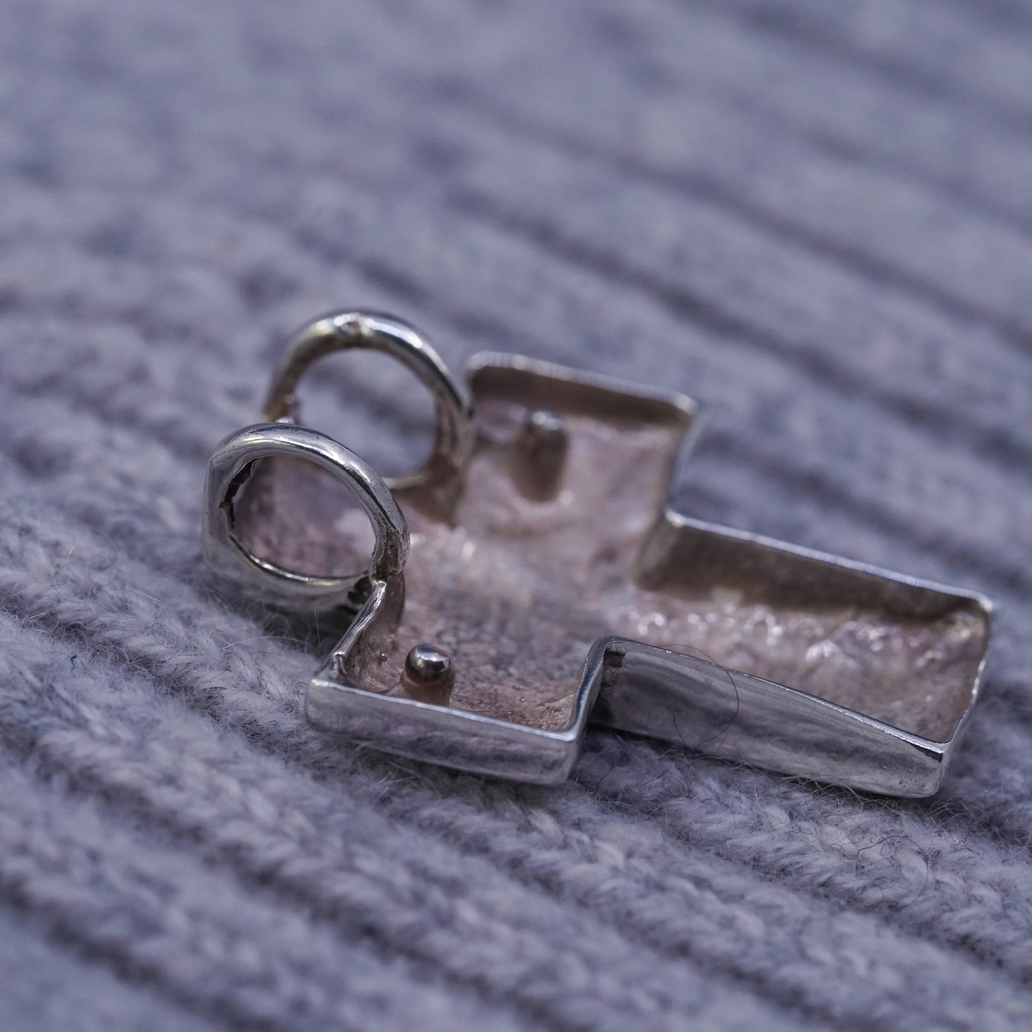 vintage Sterling silver handmade pendant, 925 hold cross charm