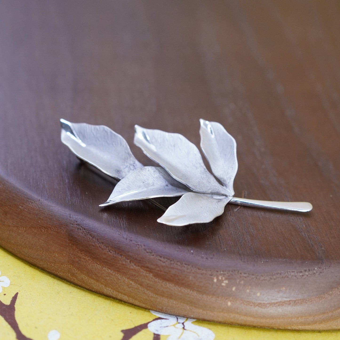 Vintage Bond Boyd handmade sterling 925 silver branch leaf brooch