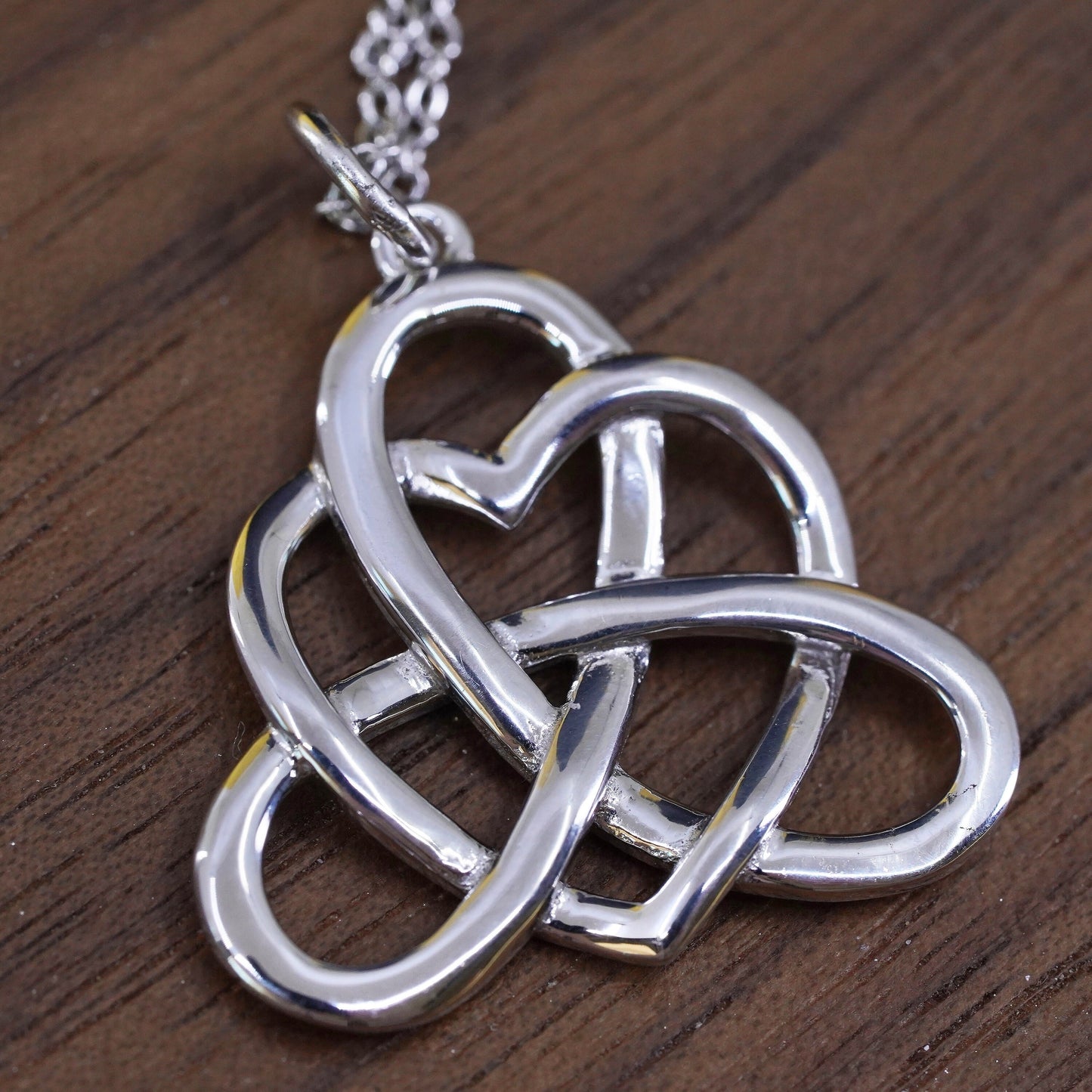 18”, Vintage Sterling silver handmade pendant, 925 irish Celtic knot