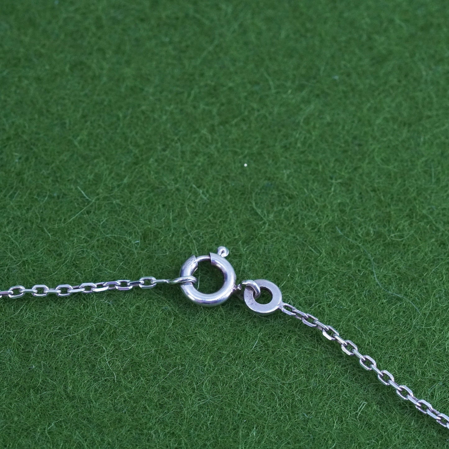 18" 1mm, Vintage Italian sterling silver circle link chain, 925 silver necklace