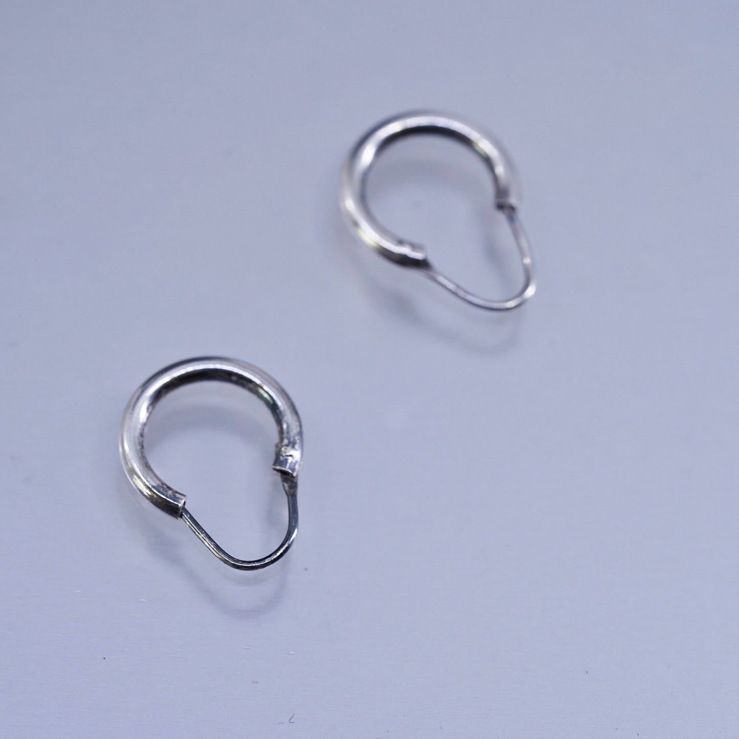 0.5”, vintage Sterling silver handmade earrings, 925 hoops