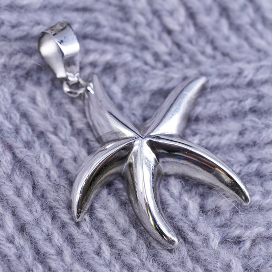 Vintage Sterling silver handmade pendant, 925 starfish charm