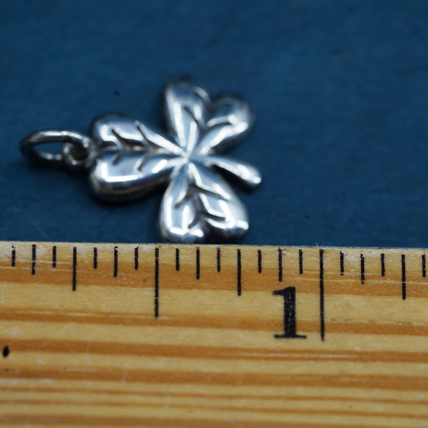 Vintage Sterling 925 silver handmade clover pendant charm