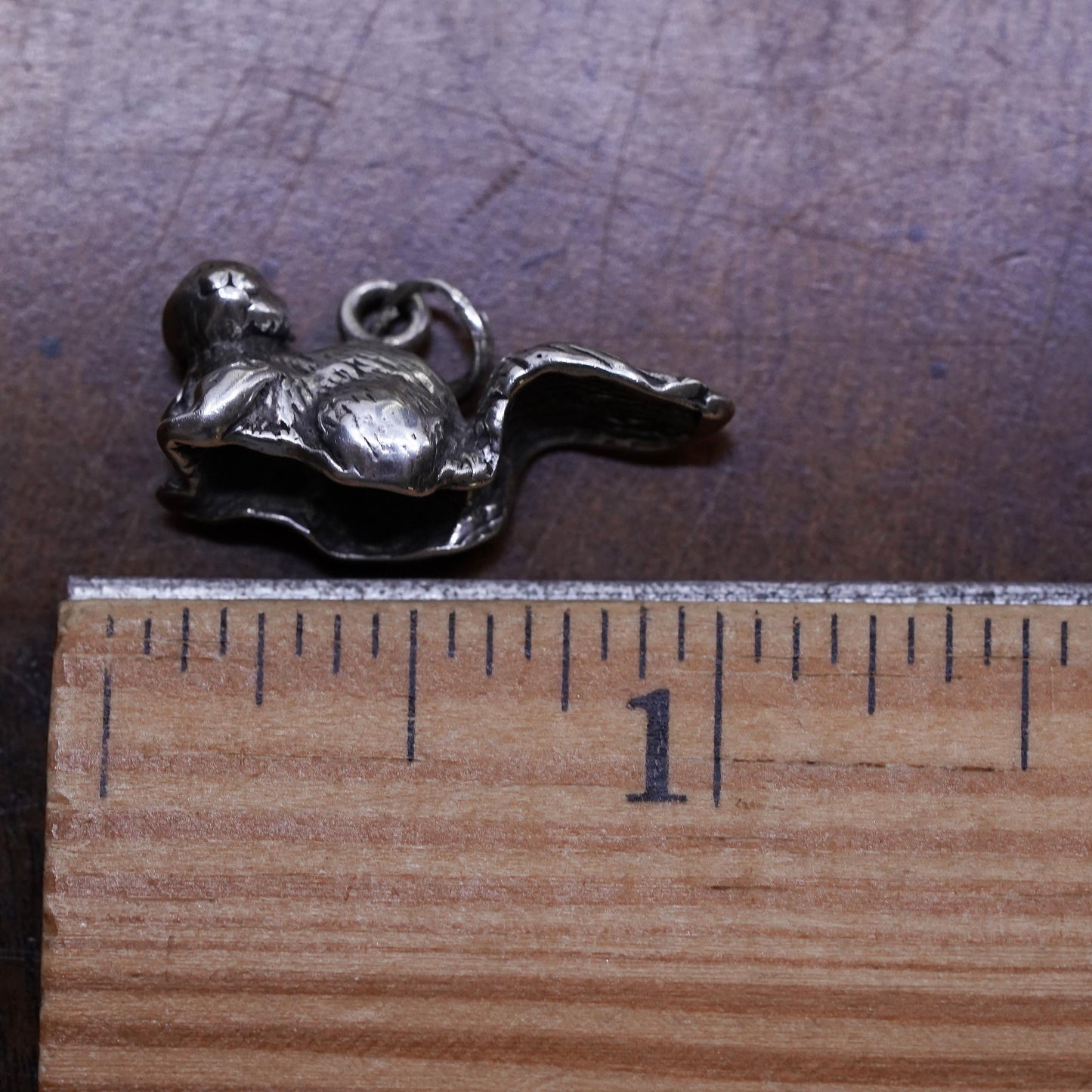 Vintage sterling silver handmade pendant, 925 beaver charm