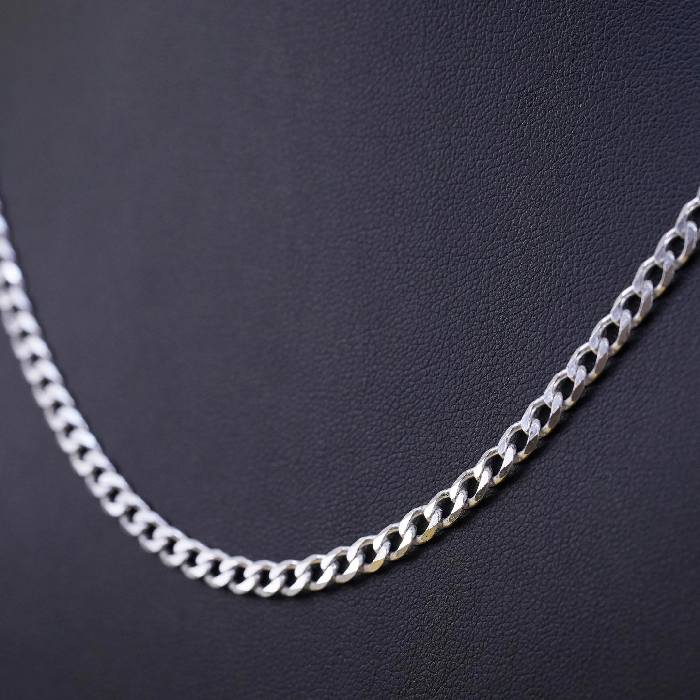 20”, 4mm, Sterling silver curb chain, Italy 925 necklace, Italy 925 IBB