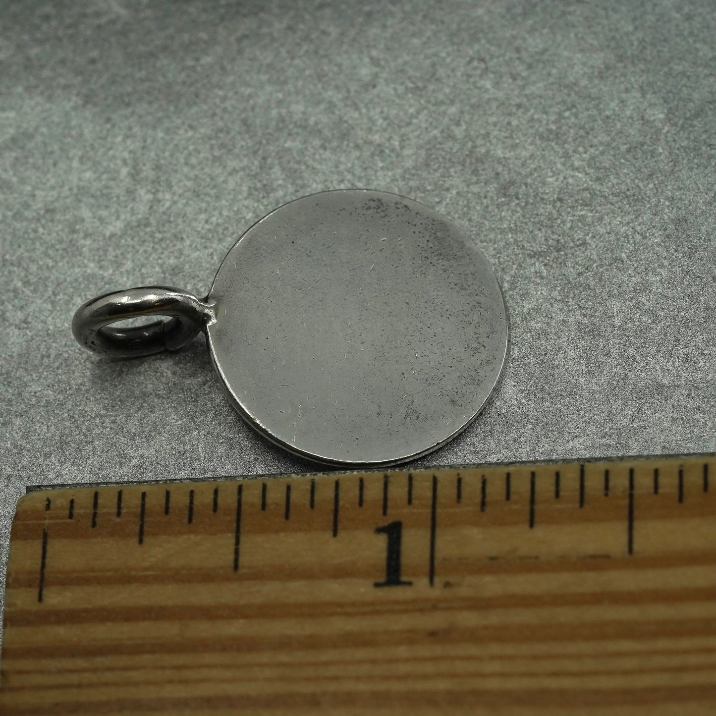 Vintage Sterling 925 silver handmade circle blank charm pendant