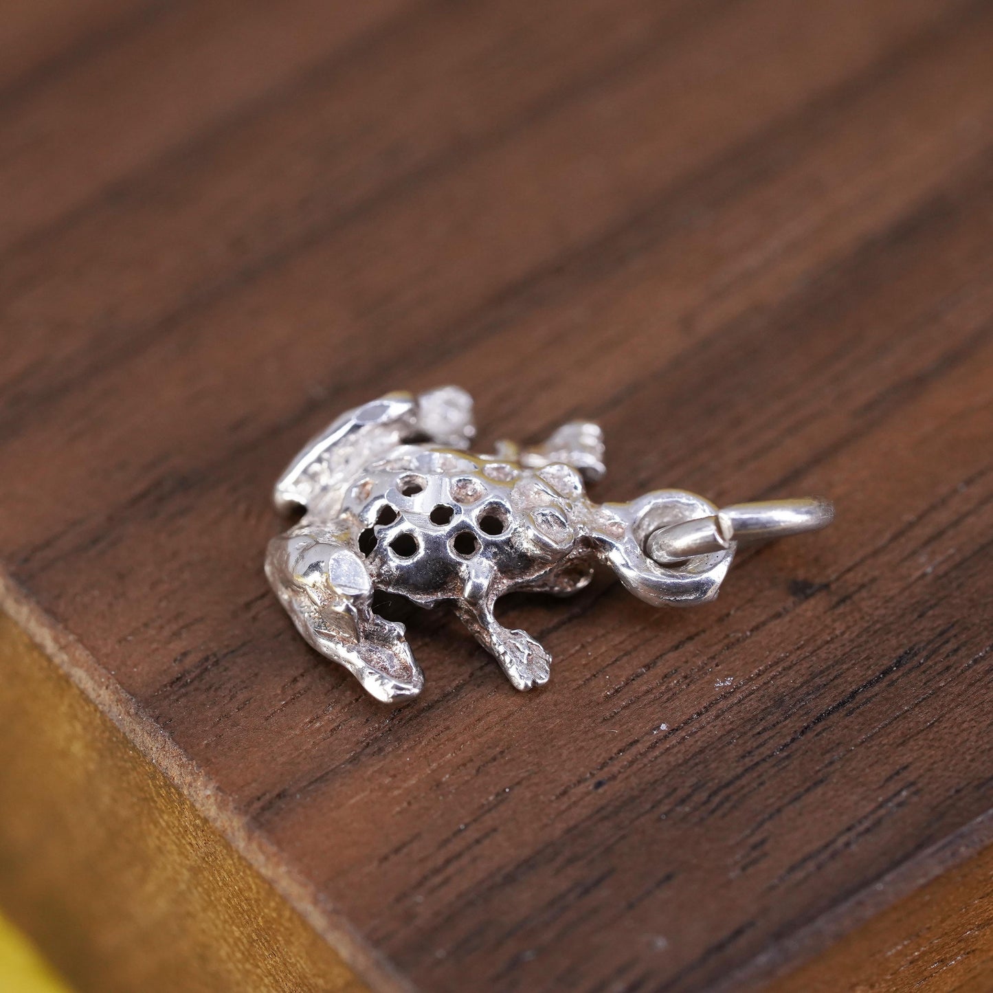 Vintage Sterling silver handmade charm, 925 frog