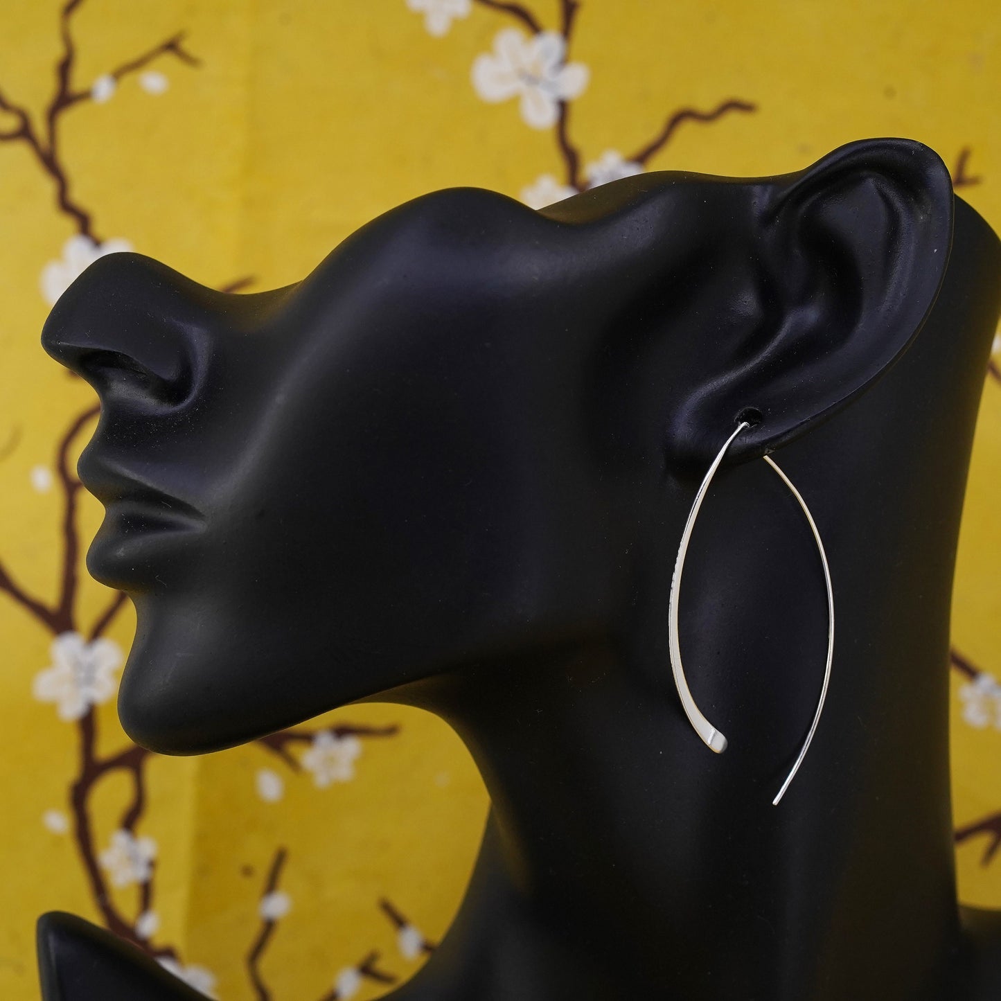 Vintage Sterling silver handmade earrings, 925 swirl wired dangles