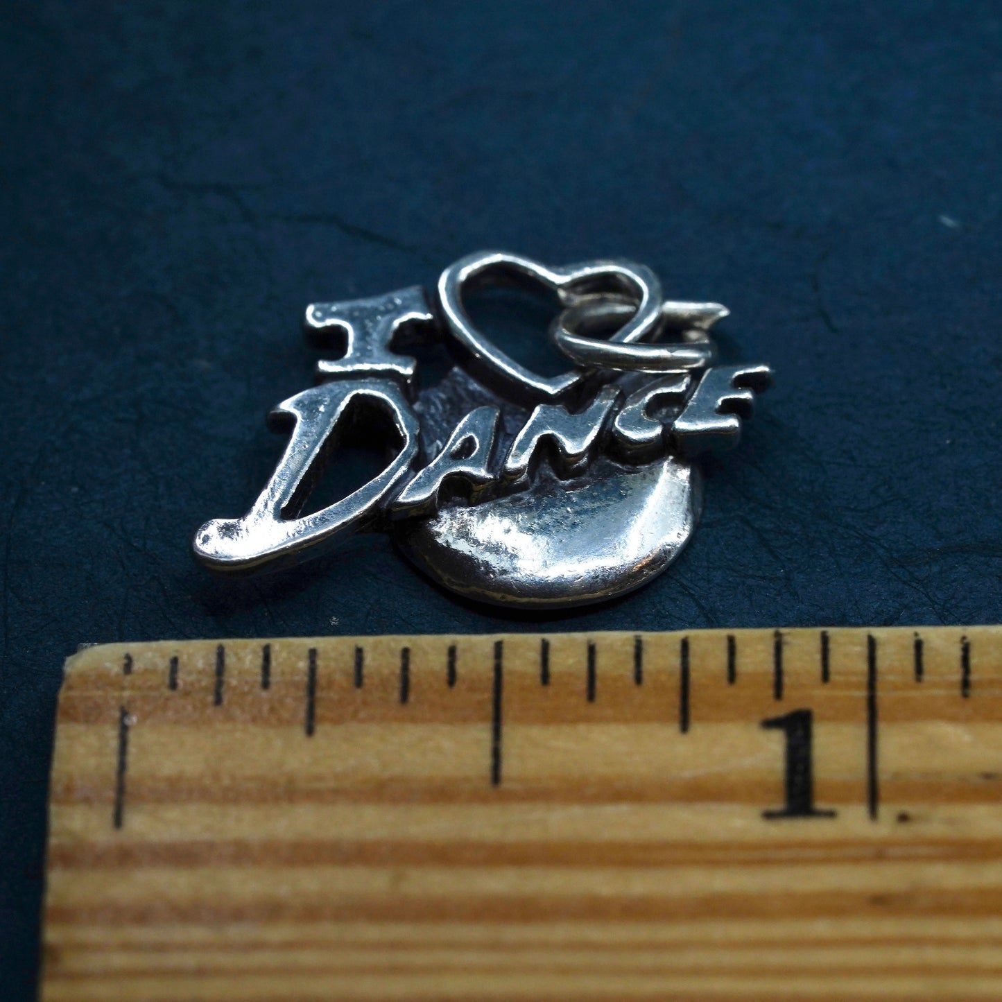 sterling silver handmade pendant, solid 925 charm engraves “I Love Dance”