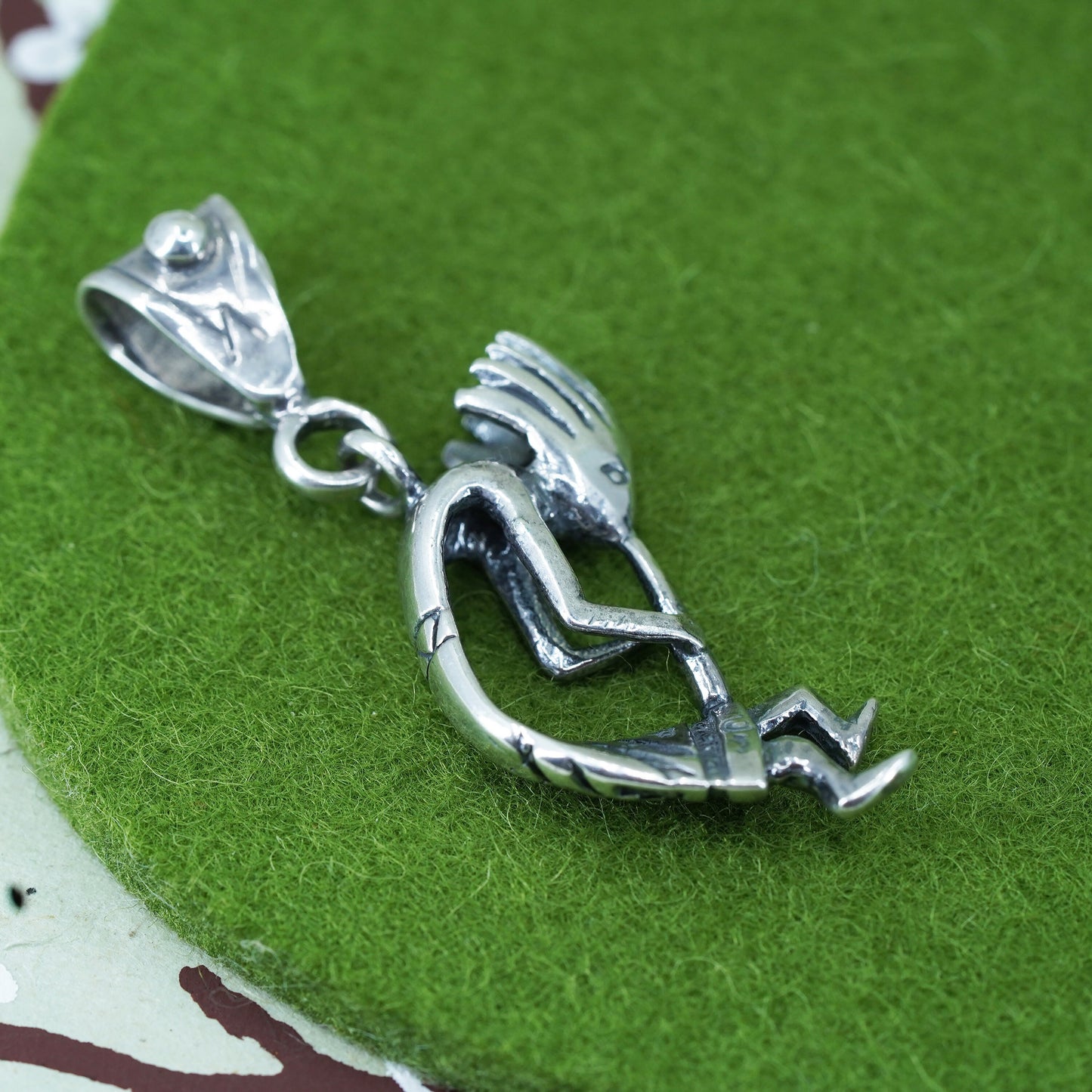 Vintage Native American Sterling silver Handmade pendant, 925 kokopelli