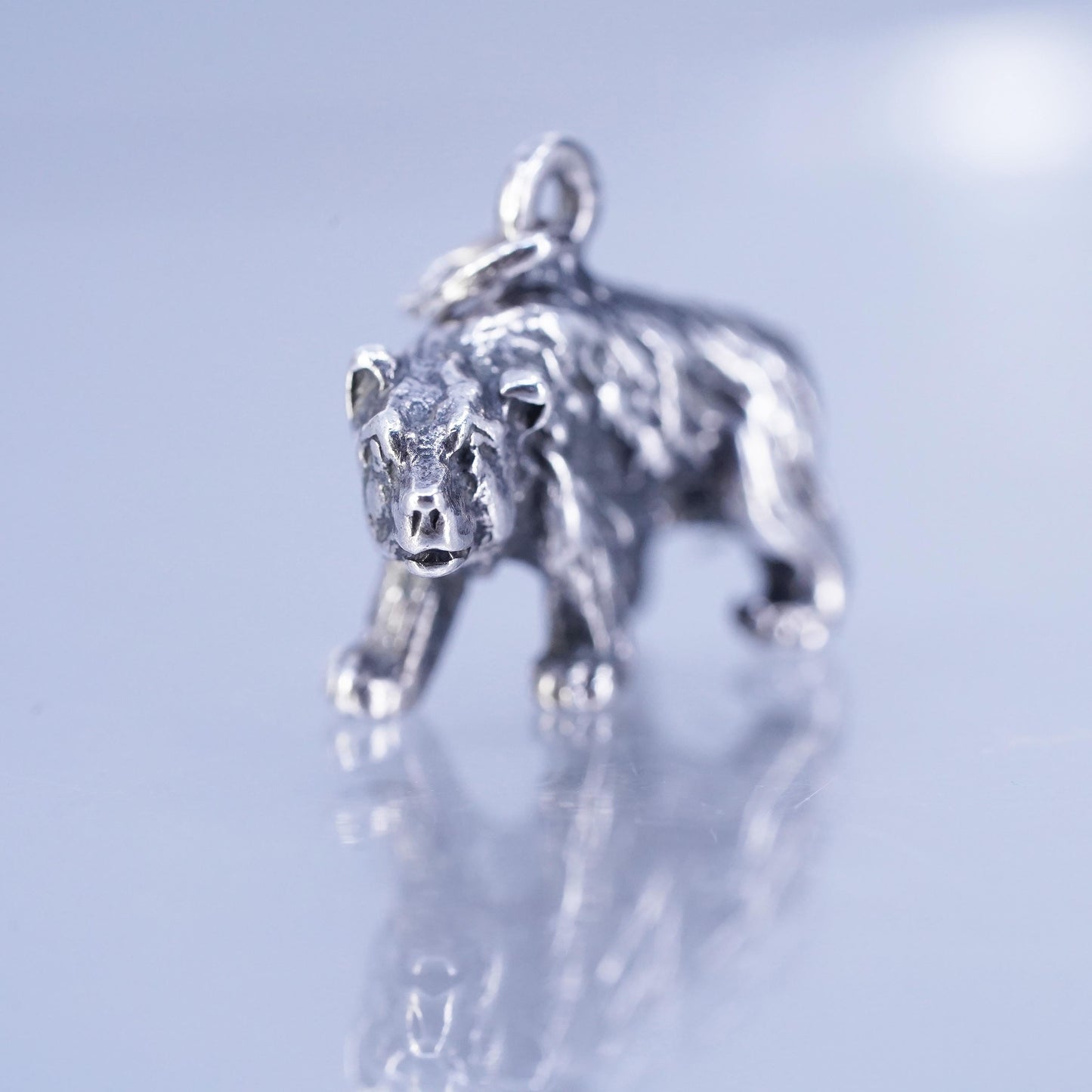 Vinatge Sterling silver handmade charm, 925 bear pendant