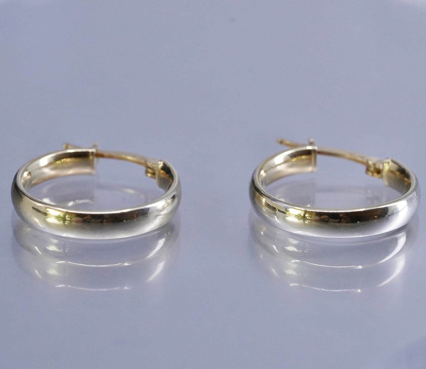 0.75”, vintage vermeil gold over Sterling silver earrings, bold 925 hoops