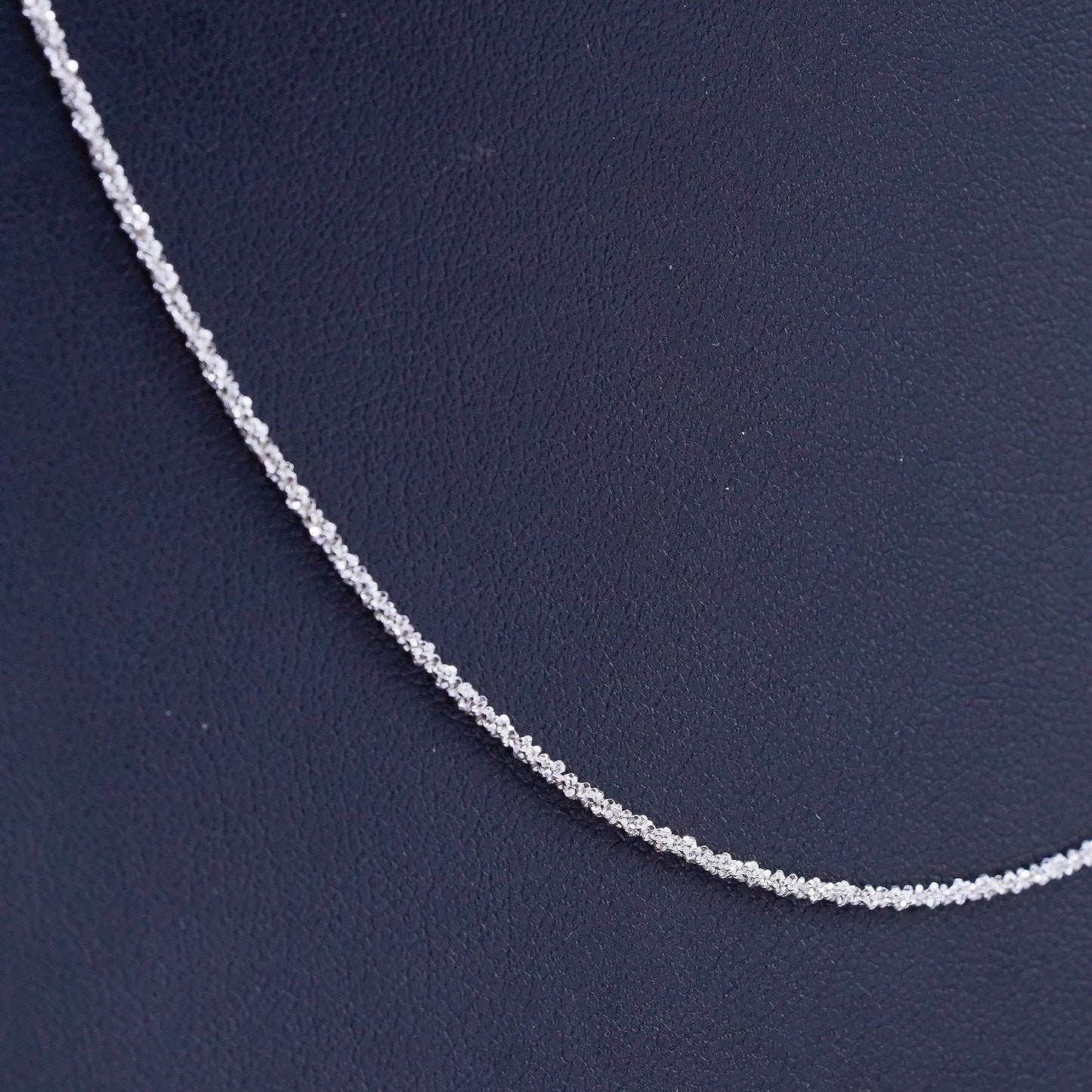 22” 1.6mm, vintage Cham Sterling 925 silver twisted chain necklace