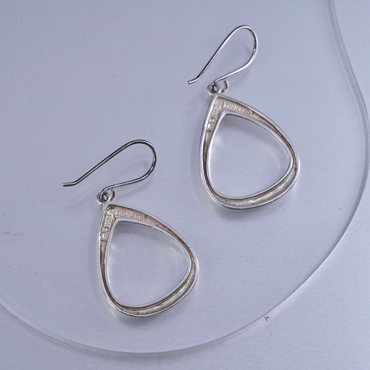 Vintage Sterling 925 silver handmade teardrop earrings