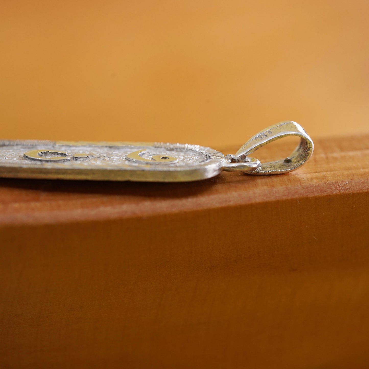 Vintage Sterling silver handmade pendant, 925 tag with name monogram "Wendy"